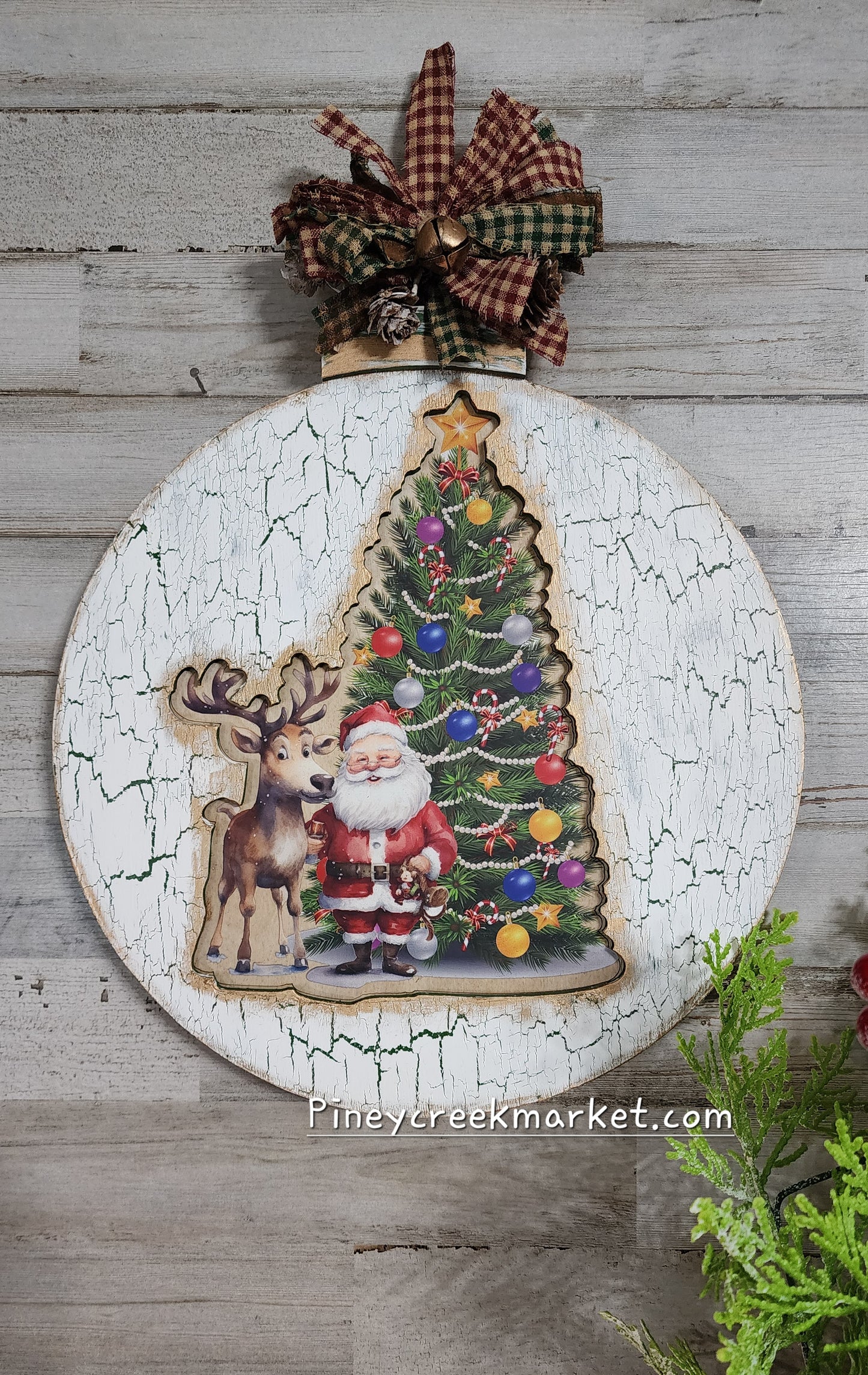 CUT OUT wooden ornament! For Magnolia Cute Christmas Animals Rub-on transfers