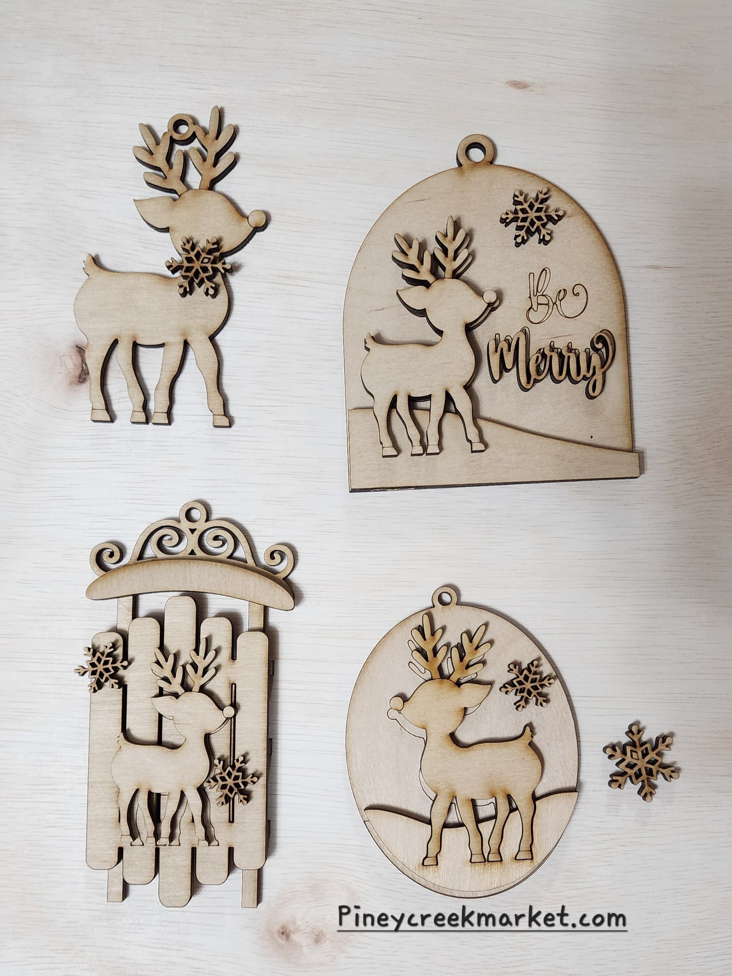 Ornaments set of 4 Asst. Deer