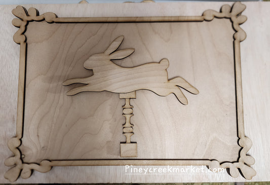 FRAMED French Rabbit on a spindle