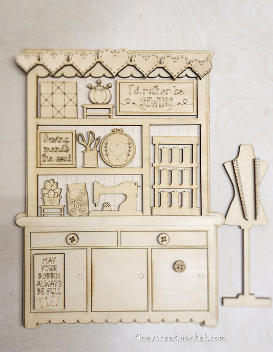 Kitchen Cabinet and Hutch with all the adorable pieces