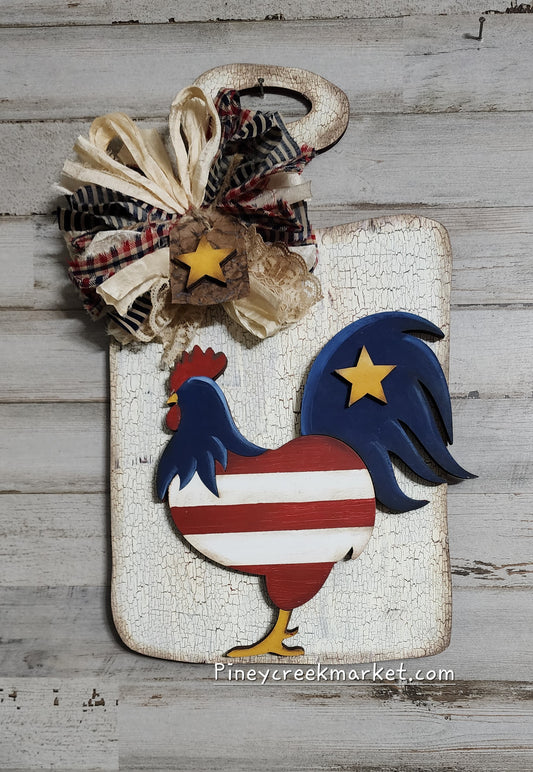 Rooster ONLY 🐓 Perfect for Anytime or 4th of July! Breadboard pictured sold separately