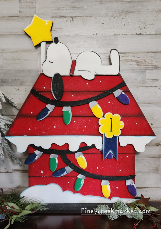 JULY 17TH Class kit Snoopy Christmas Dog House Large 22x20