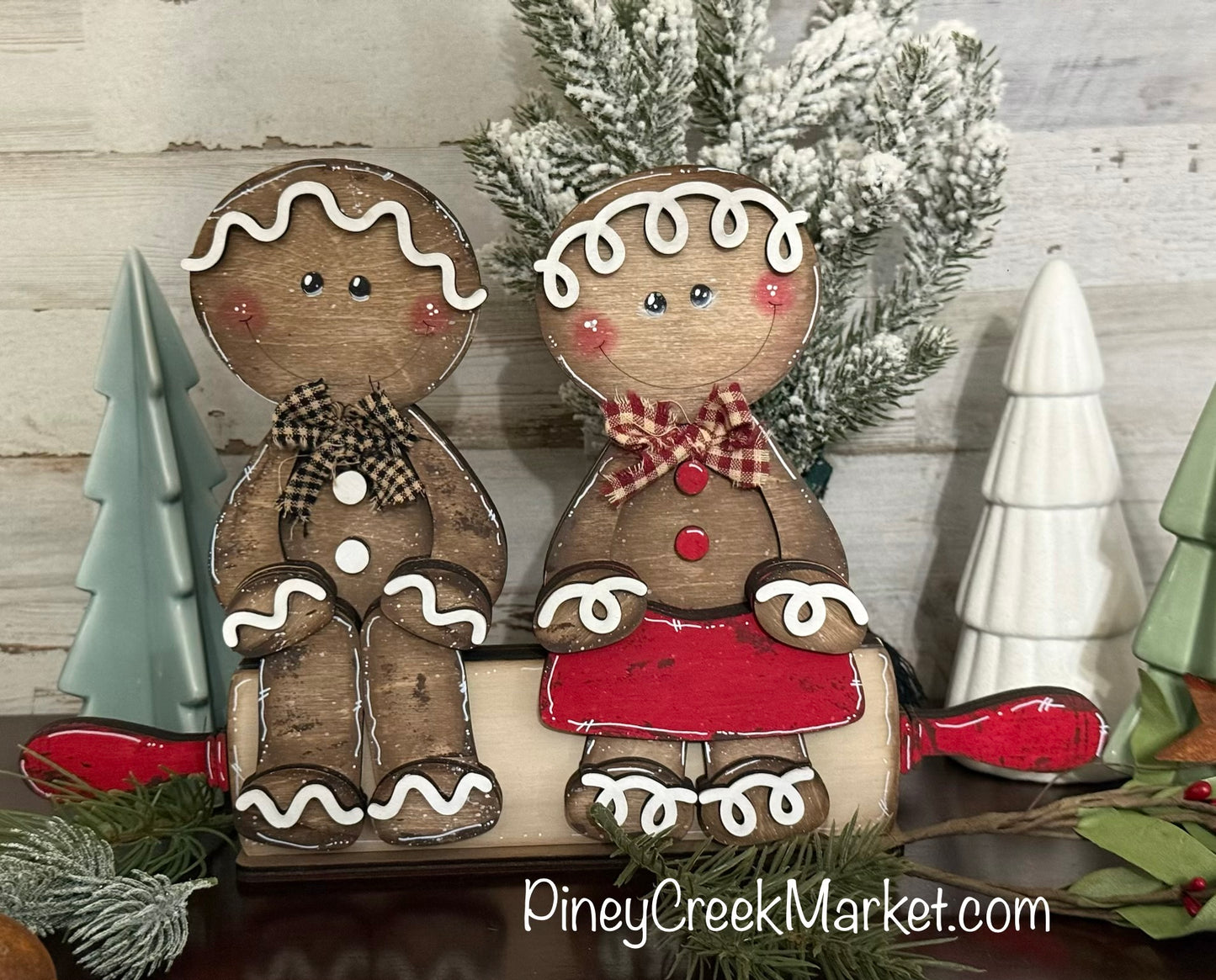 Gingerbread Man and Lady with Rolling pin to Sit on!🎄Ready to paint