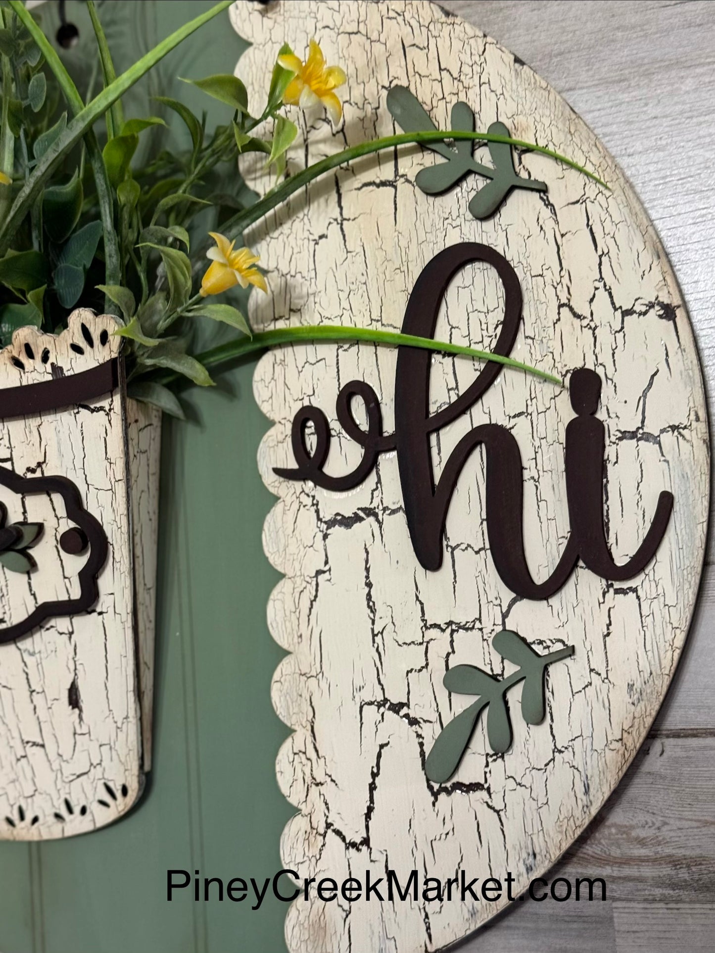 Hi Door Hanger with greenery pocket!