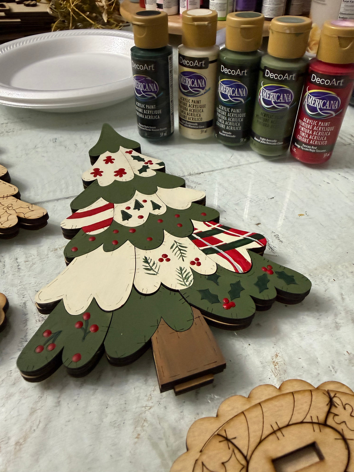 Set of 3 patchwork Christmas trees 🌲