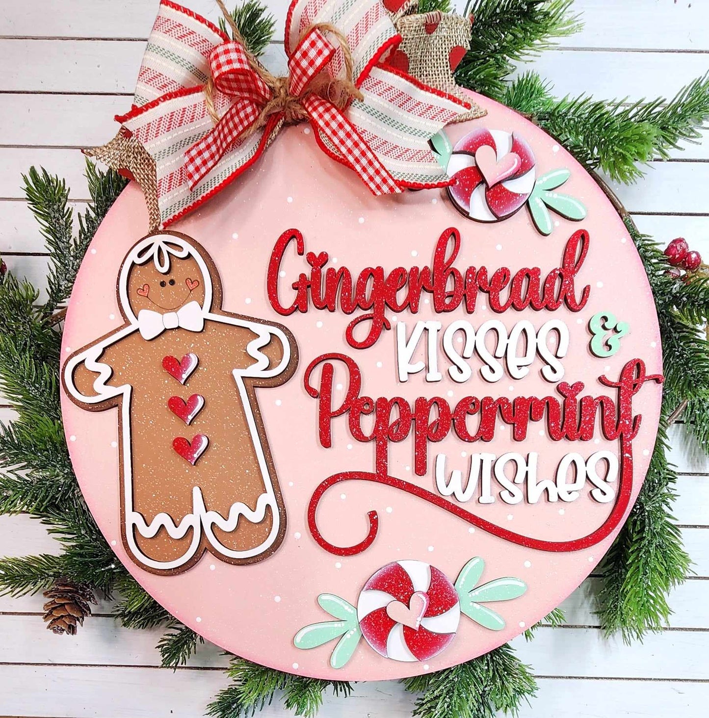 15 in Gingerbread door hanger wood cutouts