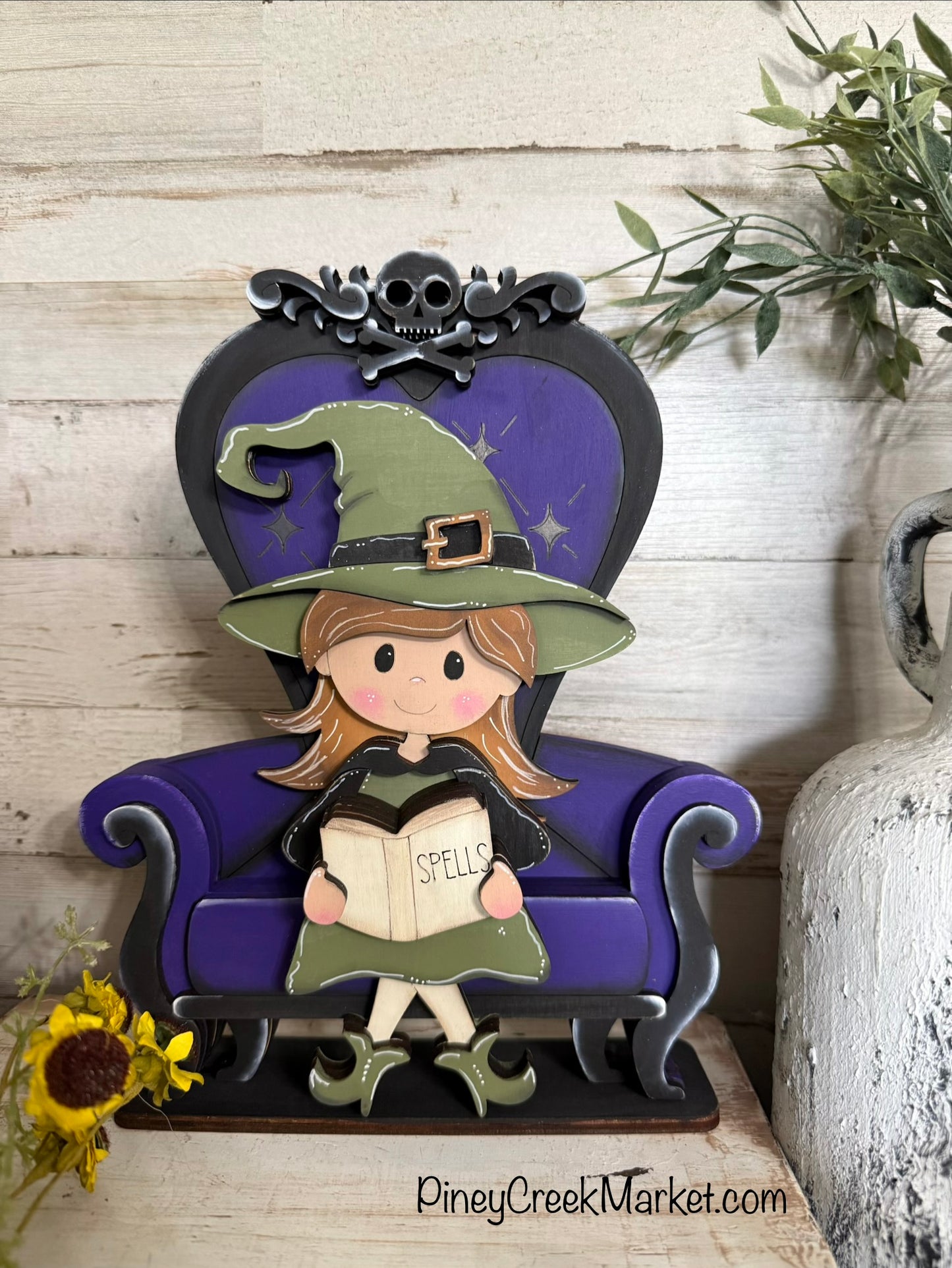 Halloween Sweetie Witch and her Purple Chair