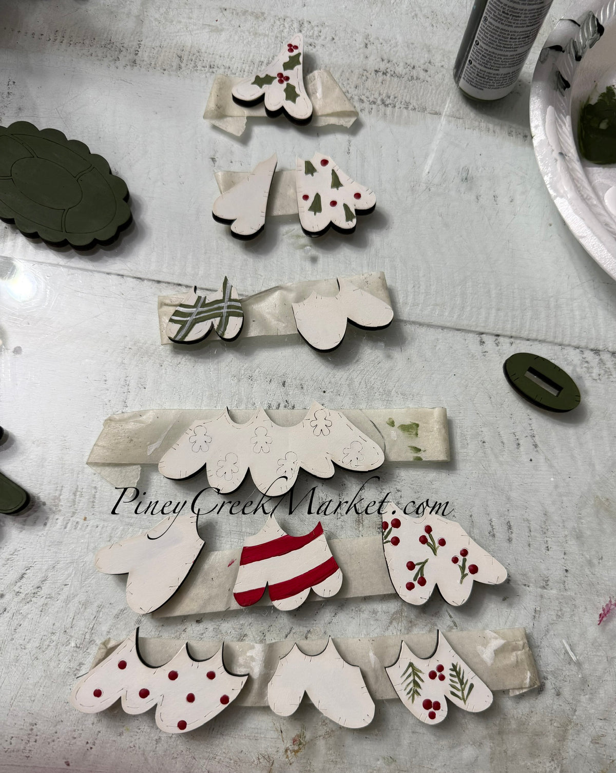 Set of 3 patchwork Christmas trees 🌲