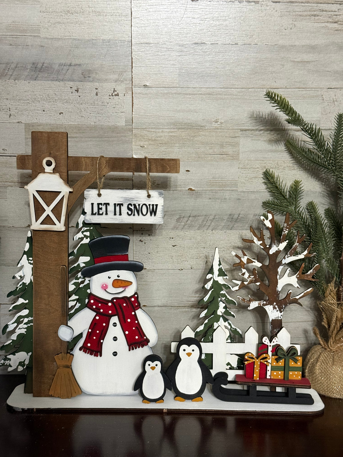 Snowman and Friends woodland scene ☃️❄️⛄️