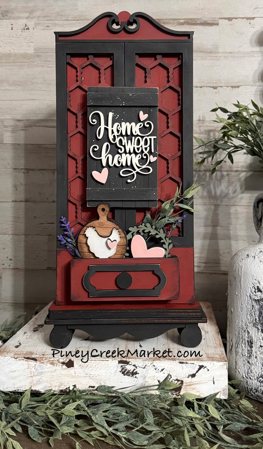 Adorable New Single Cabinet with Lattice design with Home sweet home insert included (other inserts available)