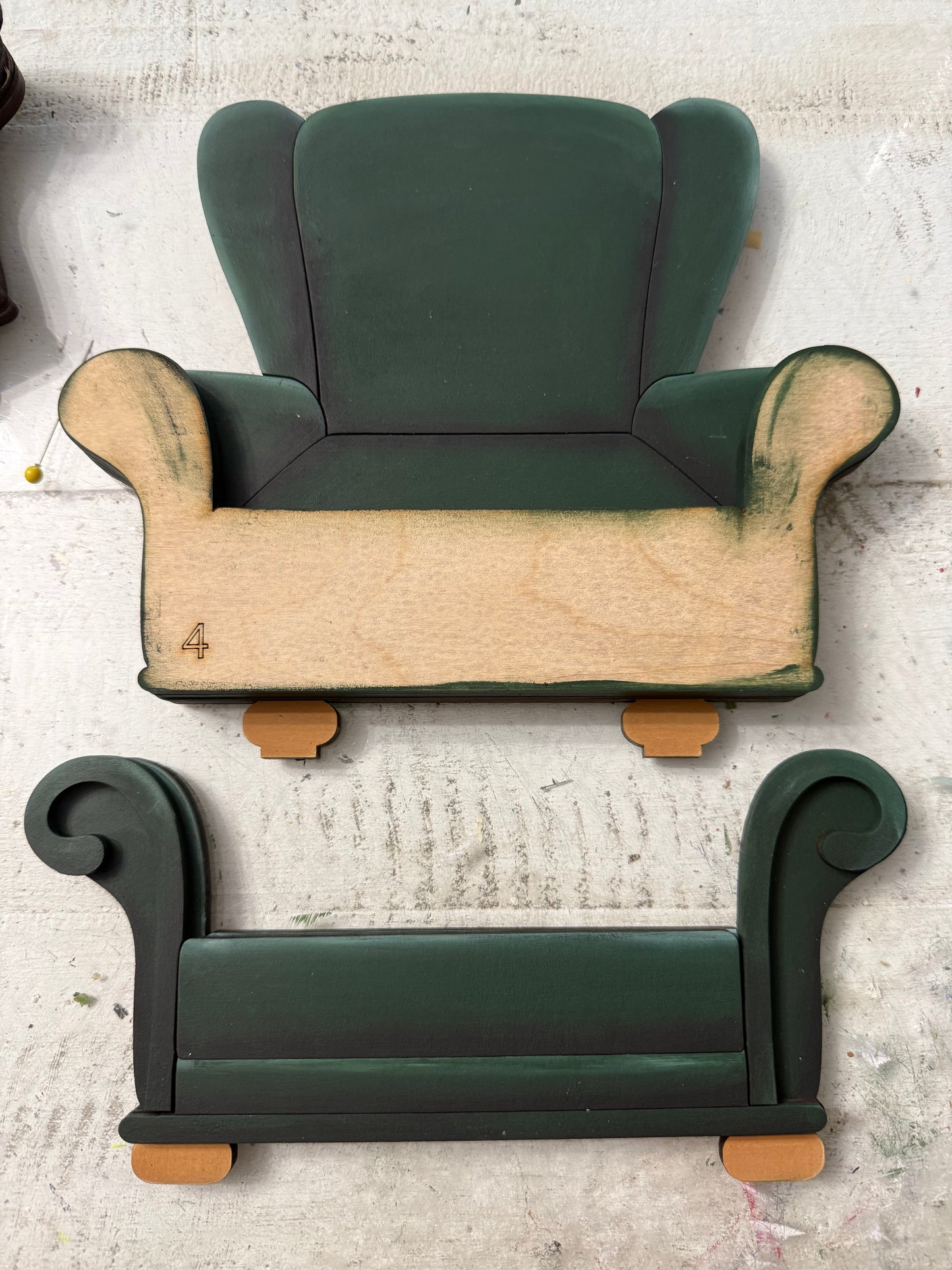 Christmas Chair, Santa’s Chair and perfect for anytime of year!! (Fits one shelf sitter! Rudolf, Uncle Sam, or The Dog!)