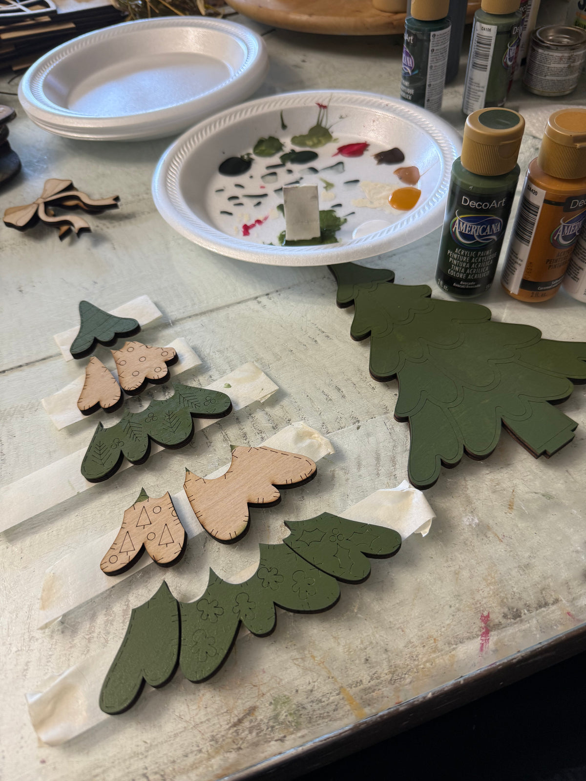 Set of 3 patchwork Christmas trees 🌲