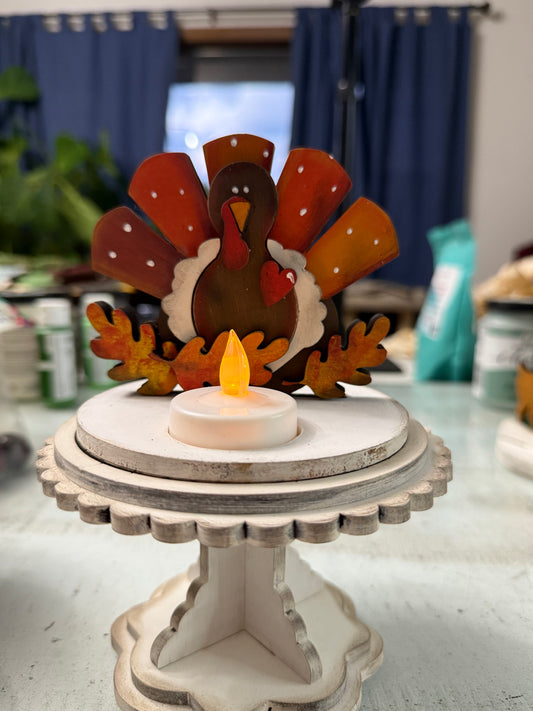 Small pedestal “Topper Only” Thanksgiving Turkey
