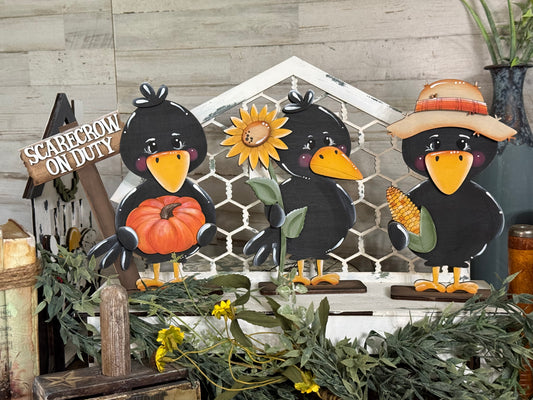 Set of Three Fall Crows! 🐦‍⬛