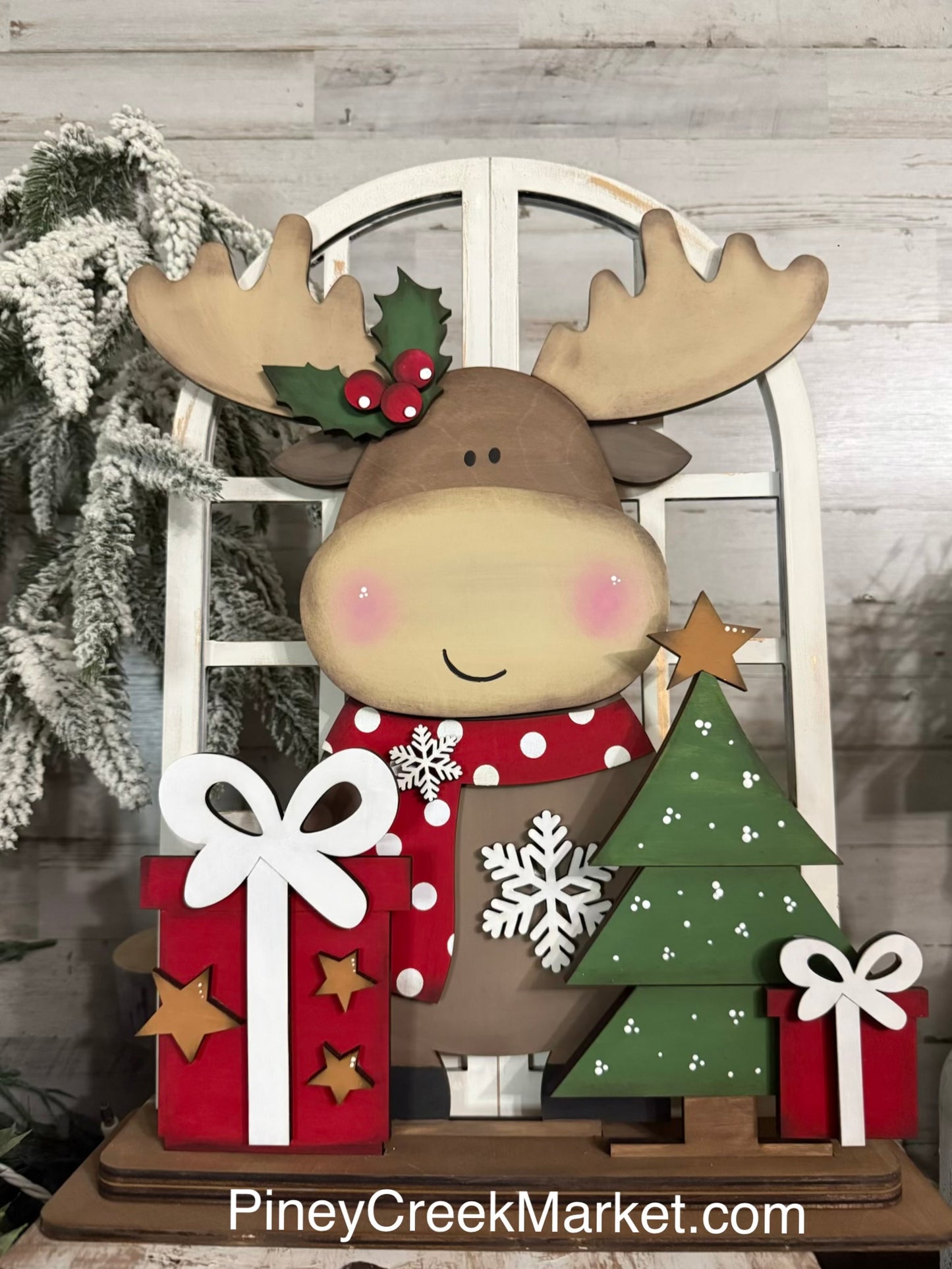 Window interchangeable (window base sold separately) Christmas Moose and Presents 🎁