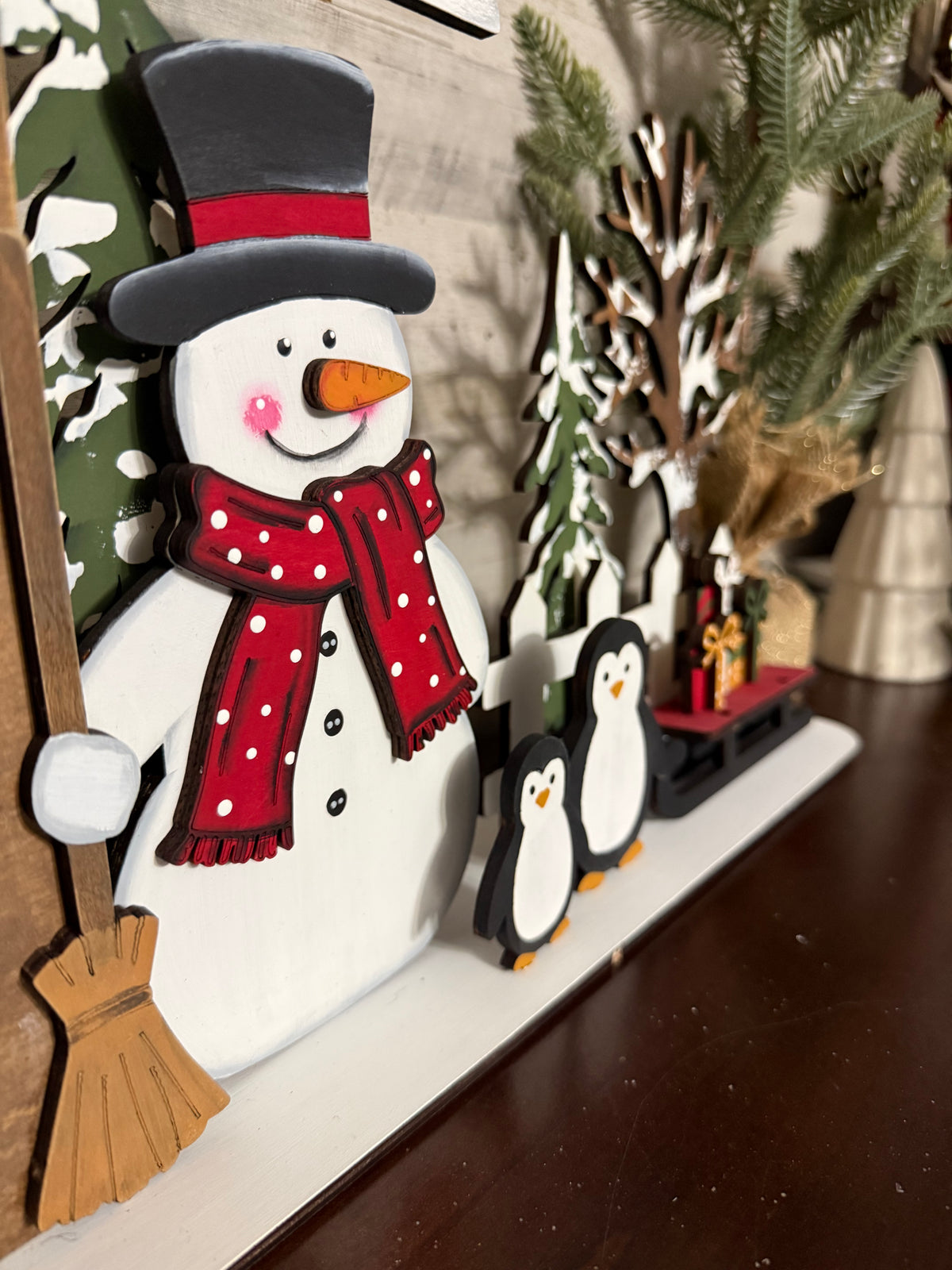 Snowman and Friends woodland scene ☃️❄️⛄️