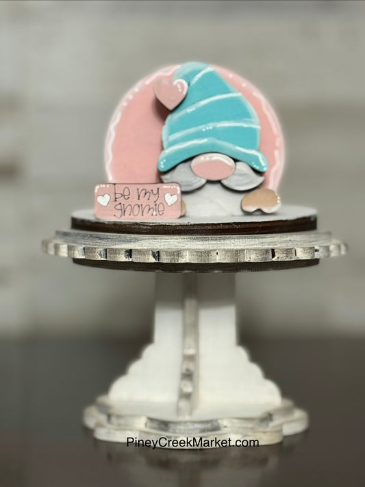 Small pedestal “Topper Only” Valentines Gnome💕