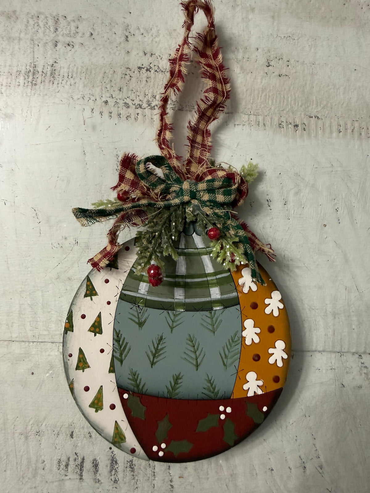 Set of 4 Patchwork Christmas  Ornaments