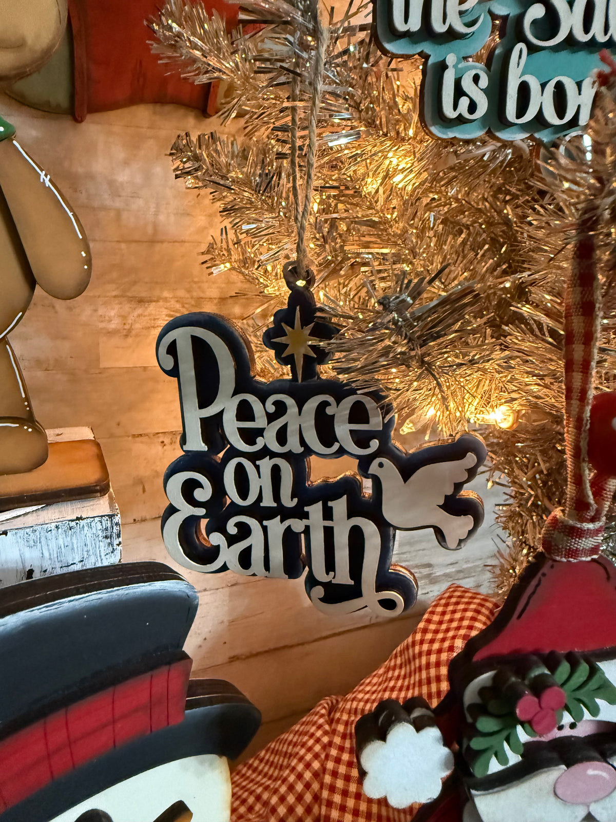 Peace on Earth Christmas Ornament Ready to paint!