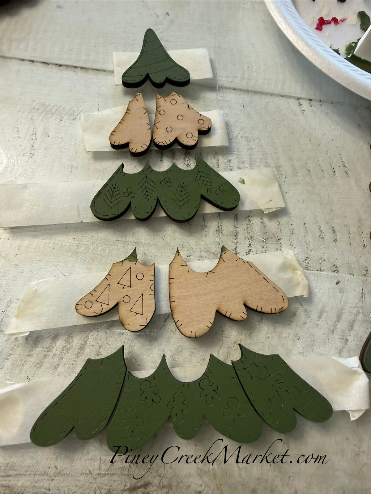 Set of 3 patchwork Christmas trees 🌲