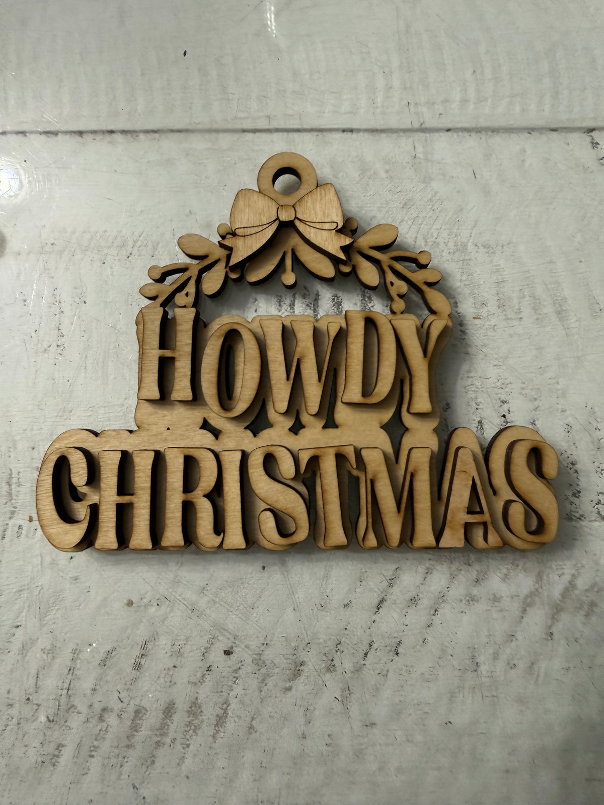 HowdyChristmas!  Ready to paint Ornament