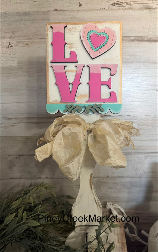 Valentines Love 💕 and Love Blooms here fits the spindle base!