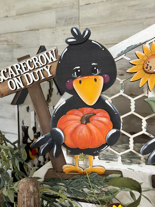 Crow with sign
