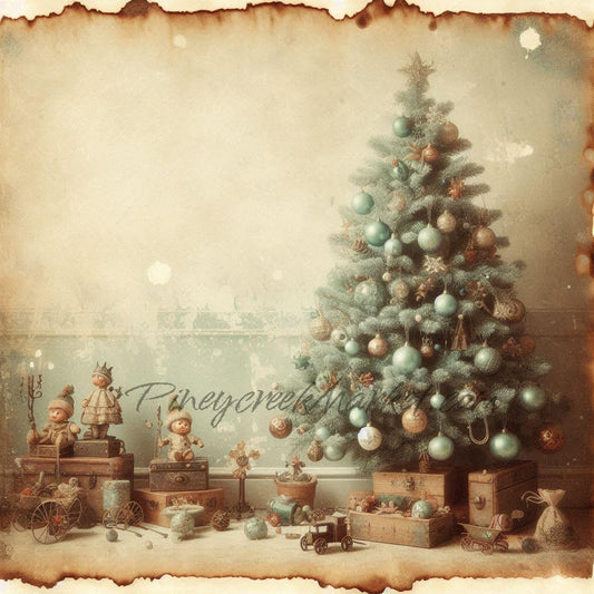 Christmas Tree #1 and Vintage toys Merry Christmas Printable Download