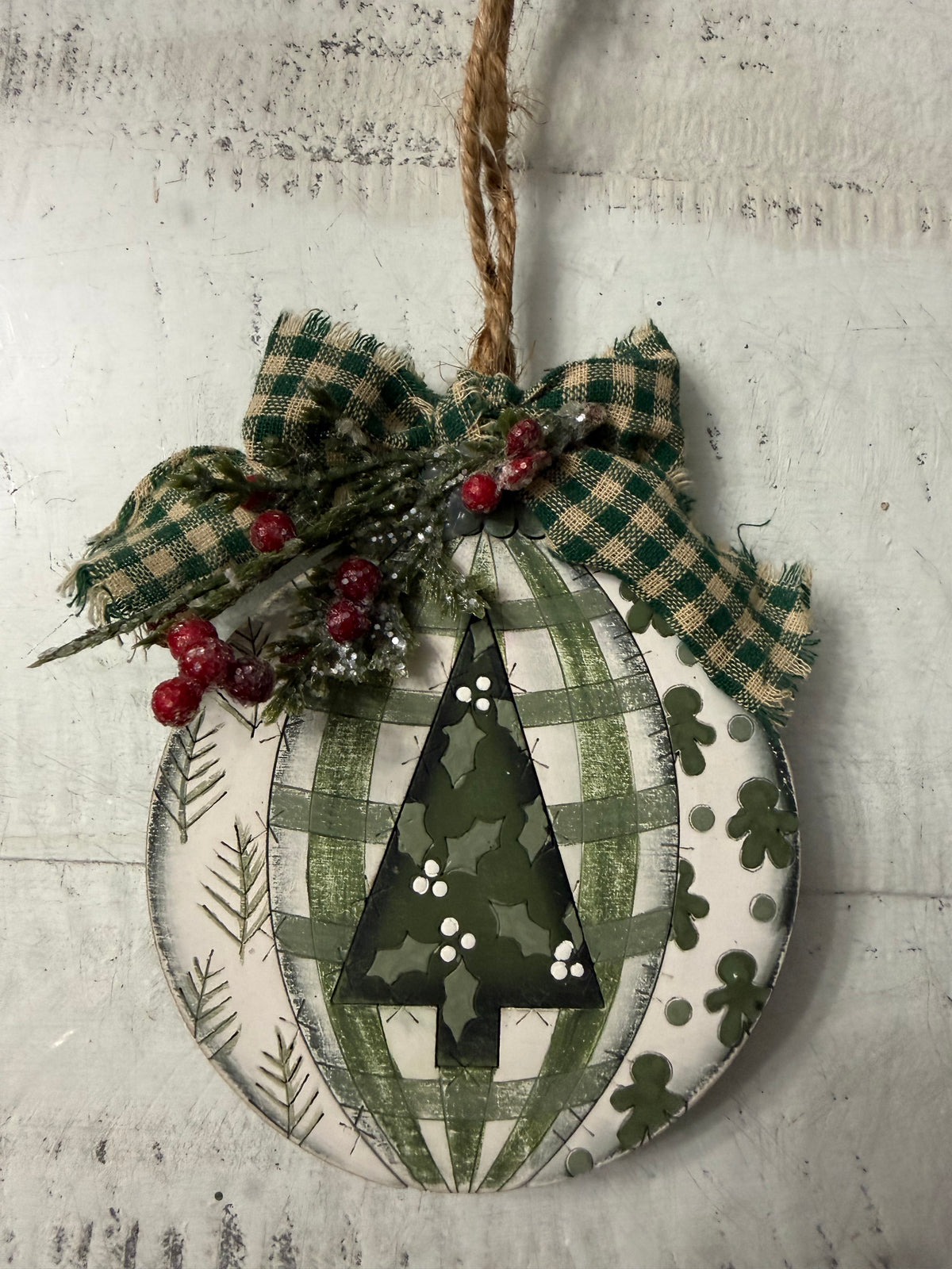 Set of 4 Patchwork Christmas  Ornaments