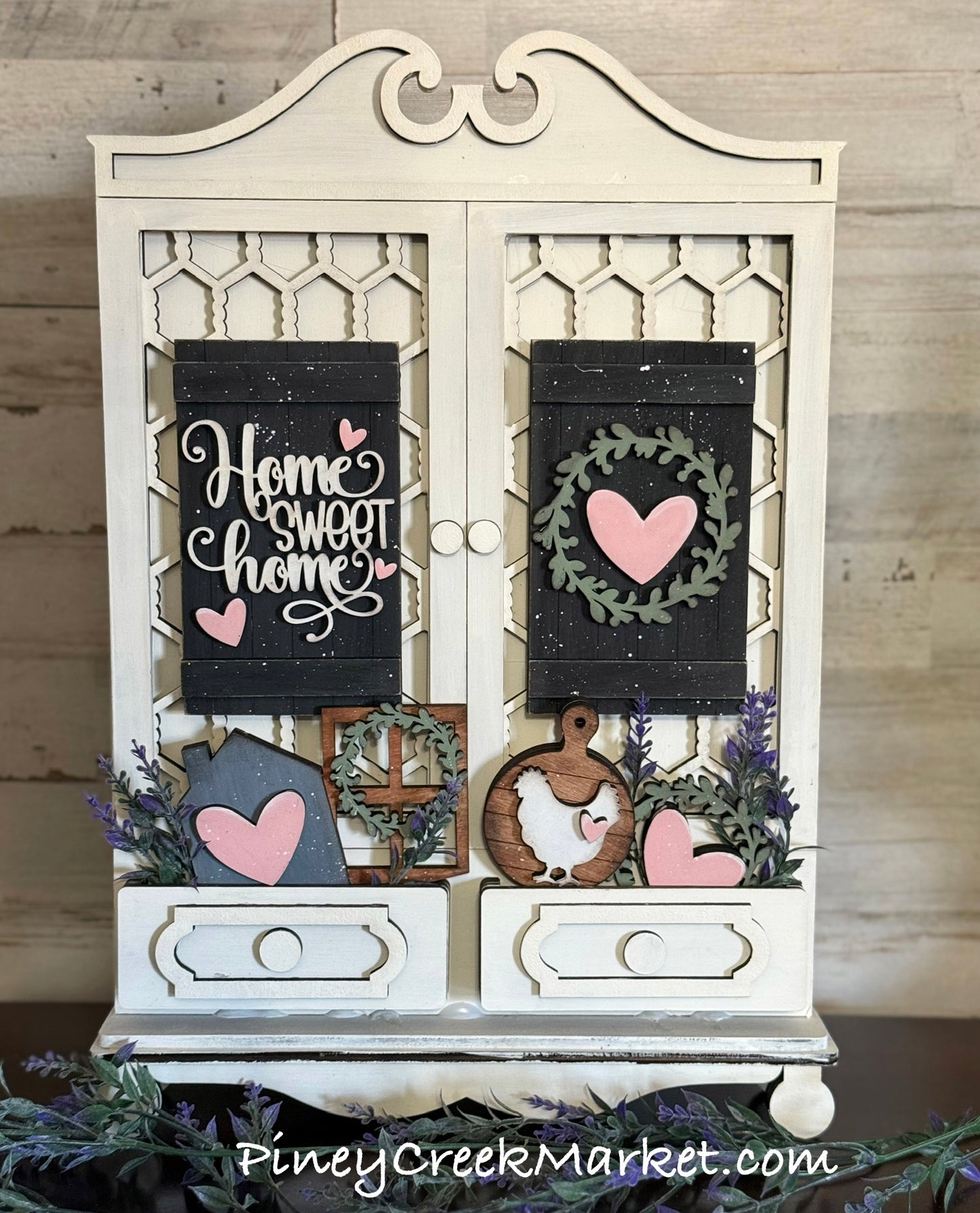 Adorable New Cabinet design with Home sweet home inserts included (other inserts available)