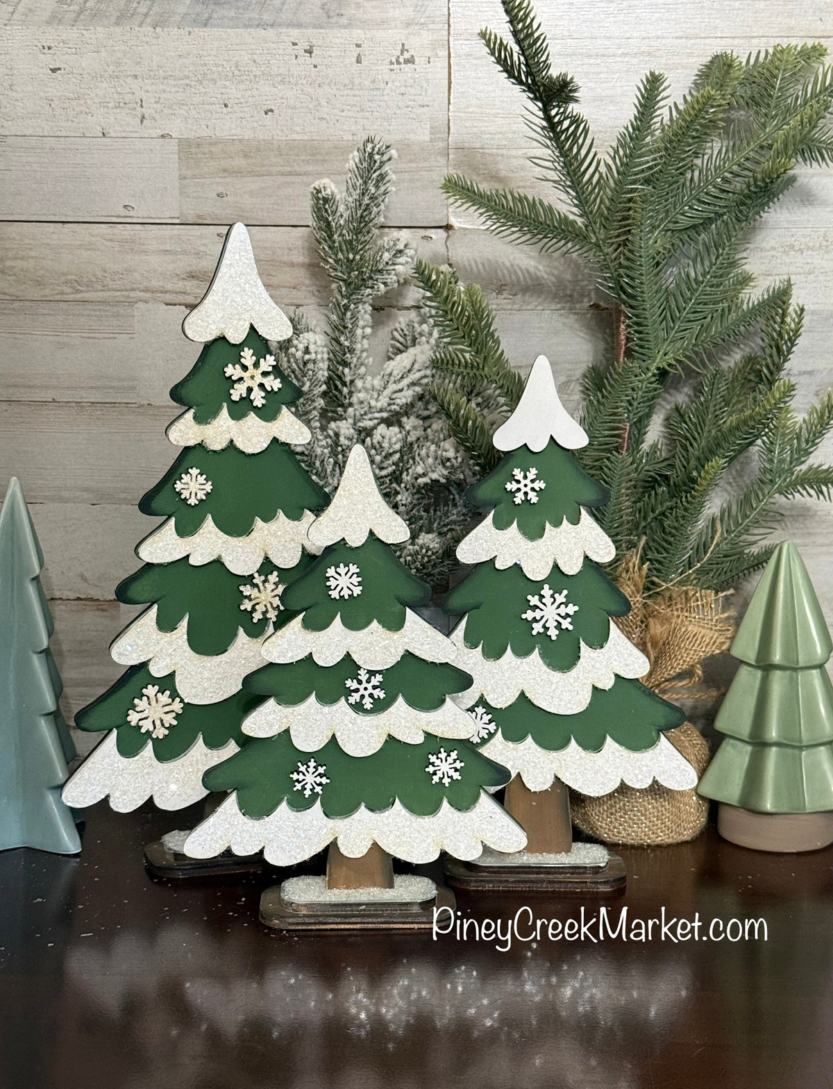 Trees set of three tabletop Easy to Paint