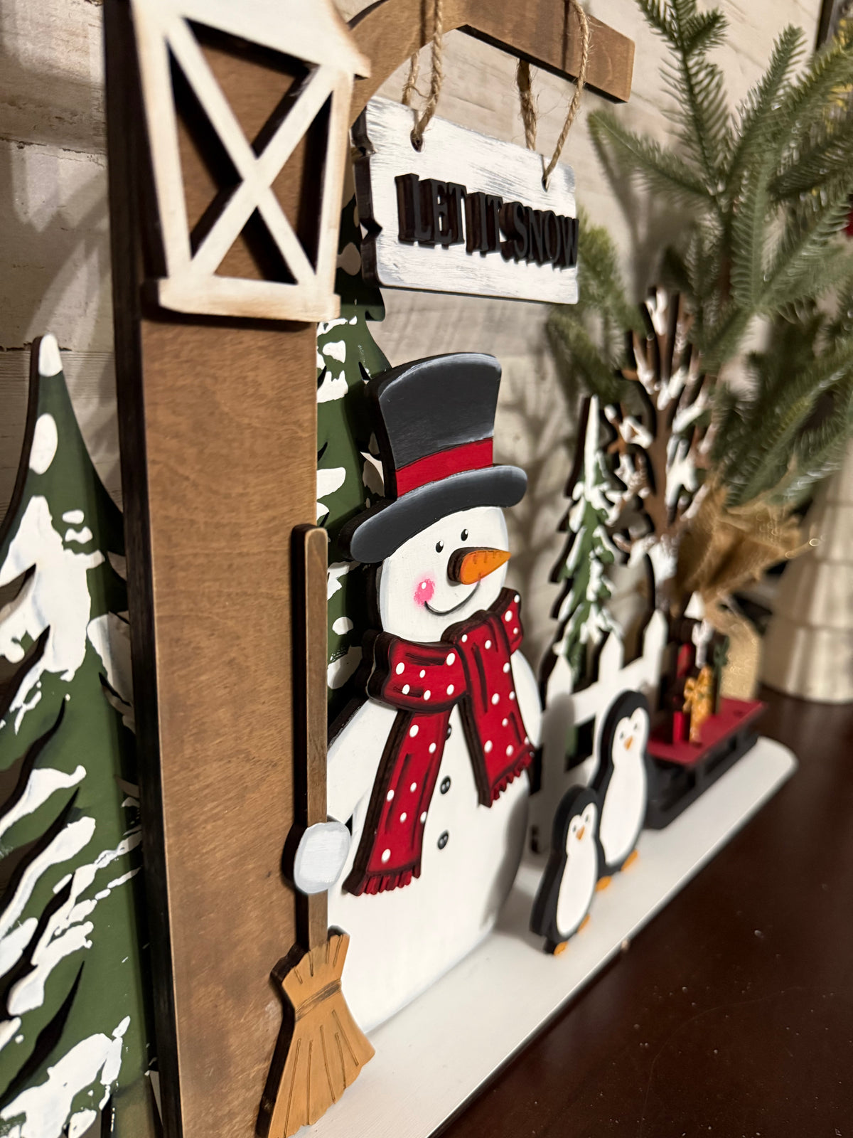 Snowman and Friends woodland scene ☃️❄️⛄️