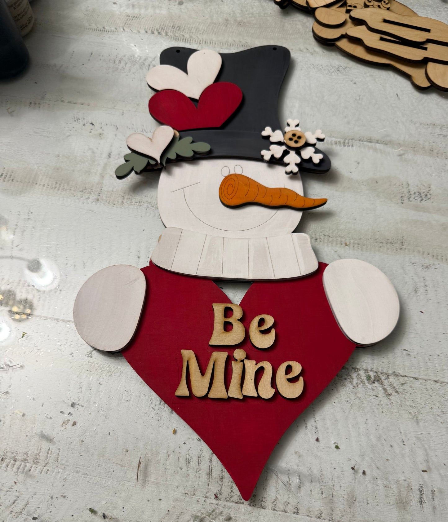 Snowman with Heart! Happy Valentines Snowman💕