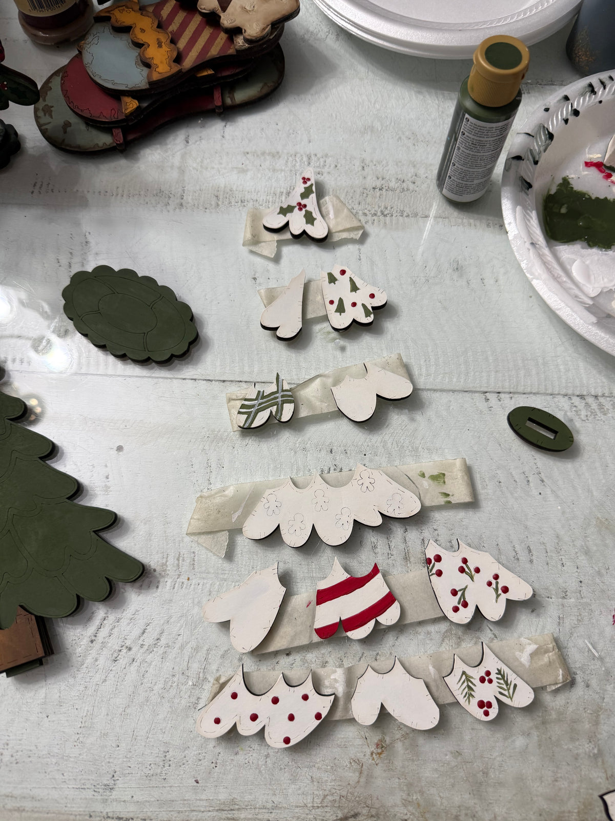 Set of 3 patchwork Christmas trees 🌲