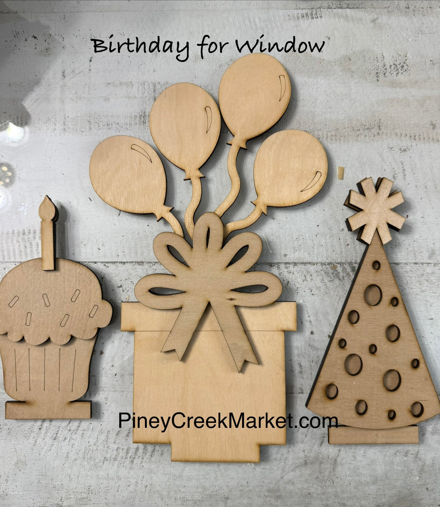 Window interchangeable (window base sold separately) Birthday Party