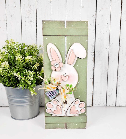Spring Bunny on pallet board
