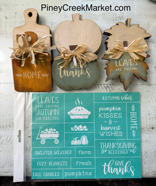 September Table Top kit with Free Stencil!🍂🍁🍂 Thanksgiving