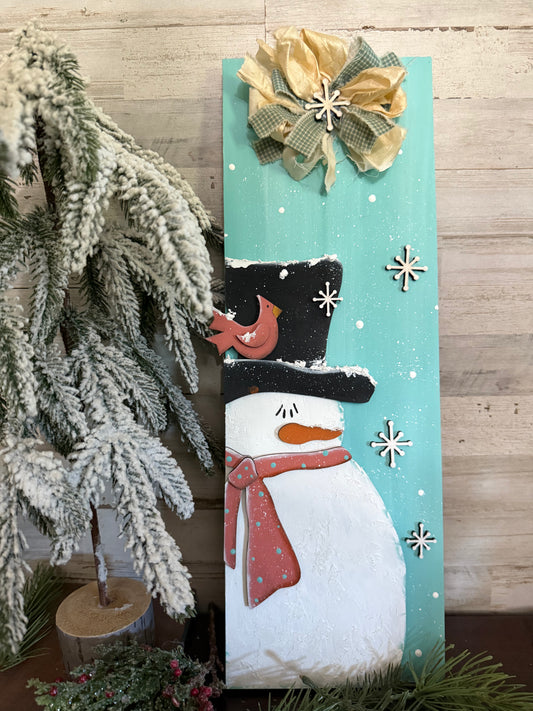 Snowman on a cedar board! ⛄️❄️⛄️