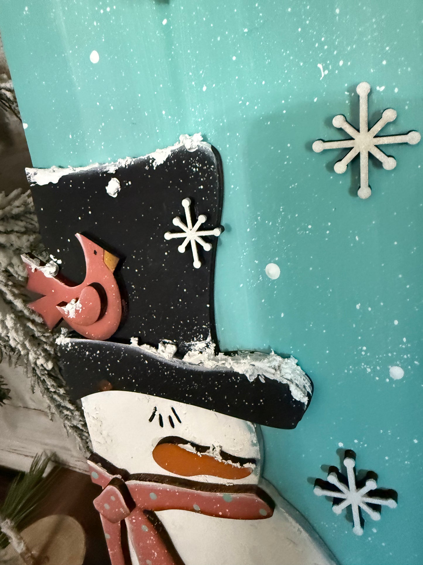 Snowman on a cedar board! ⛄️❄️⛄️