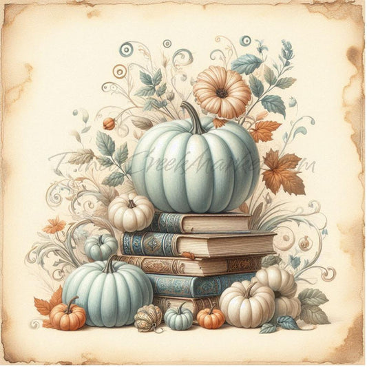 Pumpkins and Books stack! Printable Download only