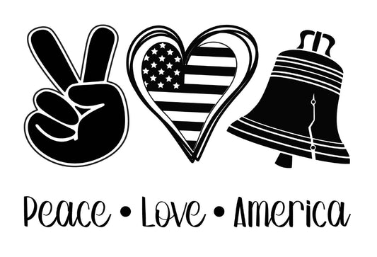 PEACE LOVE AMERICA stencils by Magnolia