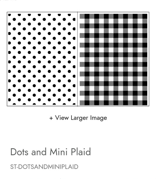 Dots and mini Buffalo plaid Magnolia stencil Used for Raggedy Ann and Andy