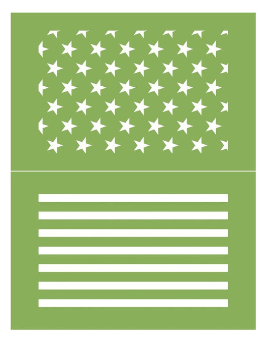 Reusable silkscreen stencil Stars and stripes