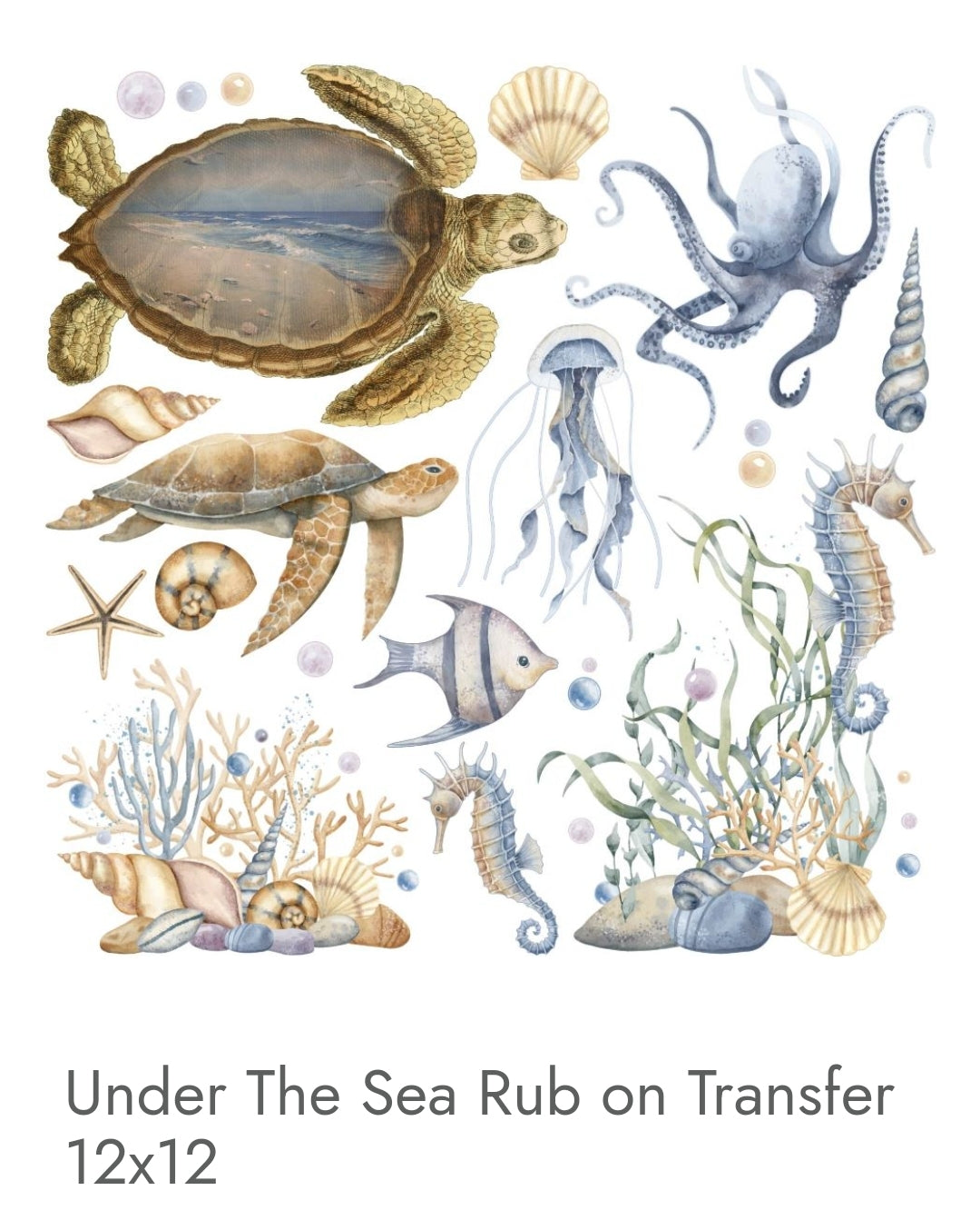 Under the Sea Rub-on transfers one set