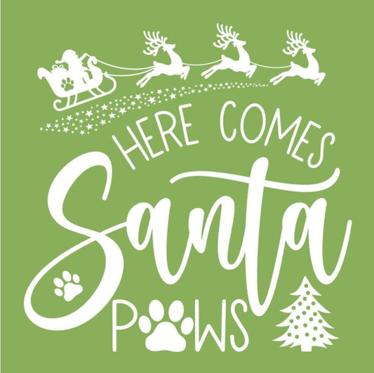 Here Comes Santa Paws stencil