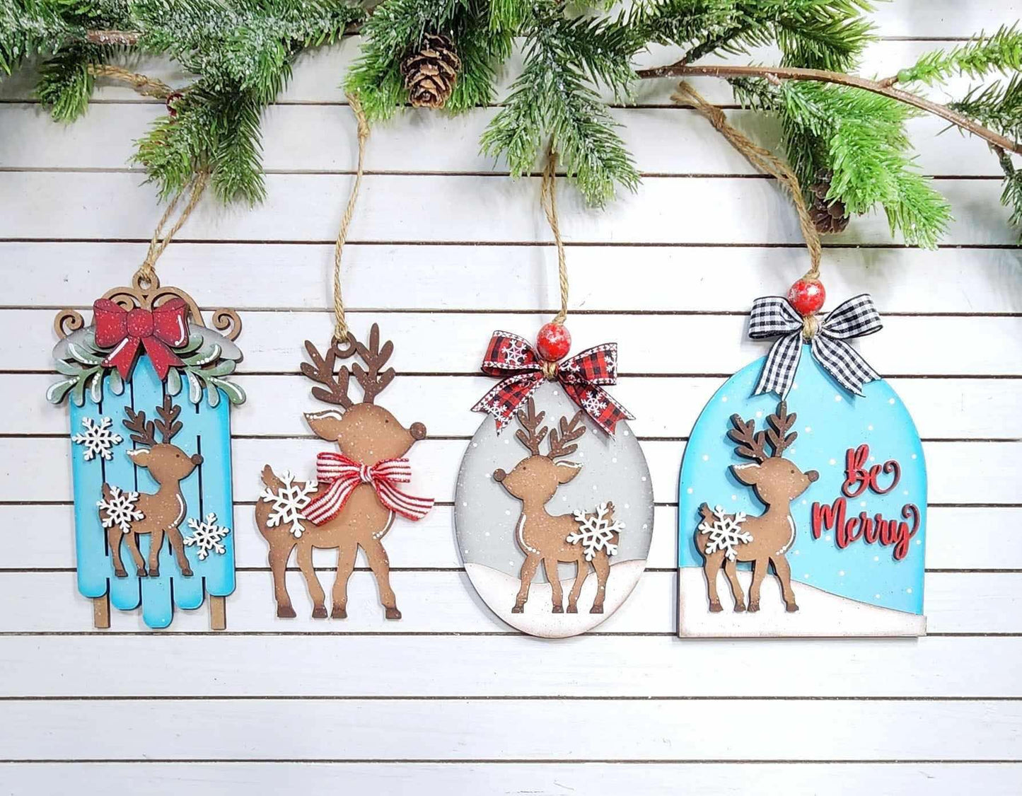 Ornaments set of 4 Asst. Deer