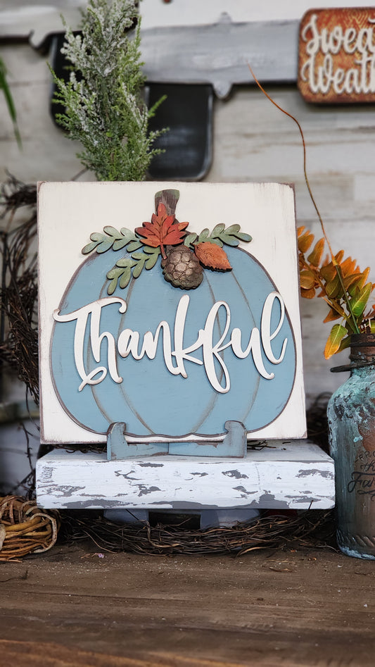 Fall Thankful Pumpkin sign